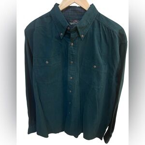 Rich Forest Green Soft Cotton Button-Up Shirt by Greatland Apparel. Size = L NWT